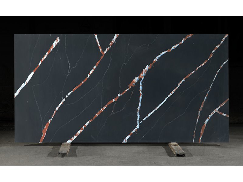 黒大理石のクォーツカウンタートップ