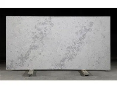 曇った静脈大理石の外観クォーツストーンスラブ
